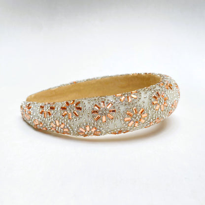 BALACA FLORES GRUESA ORO ROSA