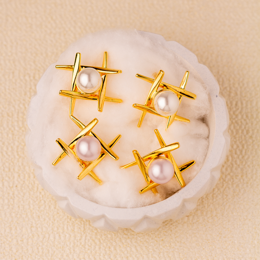 ARETES PERLA ESTRELLA