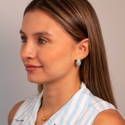 ARETES GOTA BRILLOS COLORES