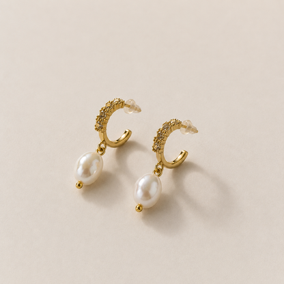 ARETES PERLA COLGANTE