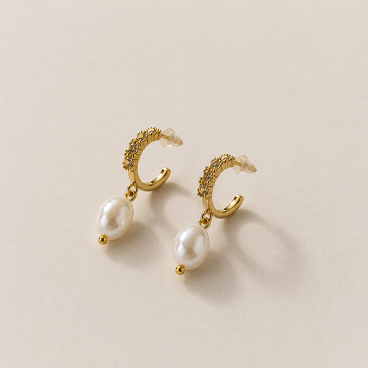 ARETES PERLA COLGANTE