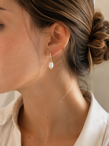 ARETES PERLA COLGANTE