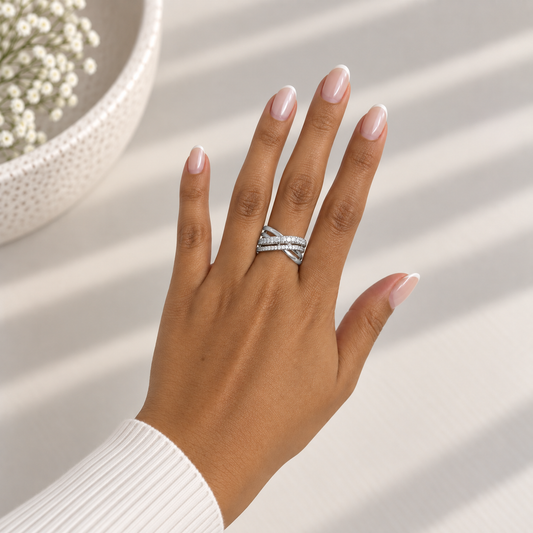 ANILLO TRENZA PLATEADO