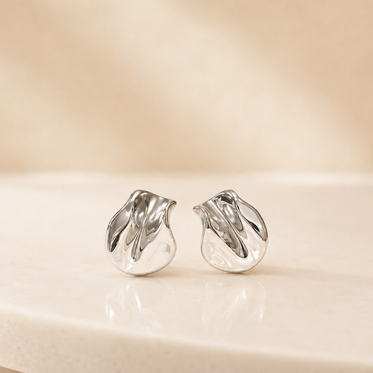 ARETES AMAPOLA PLATEADO