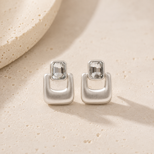 ARETES CLEO PLATEADO