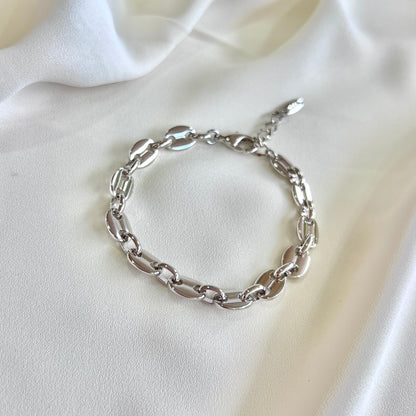 PULSERA BOTONES PLATEADA