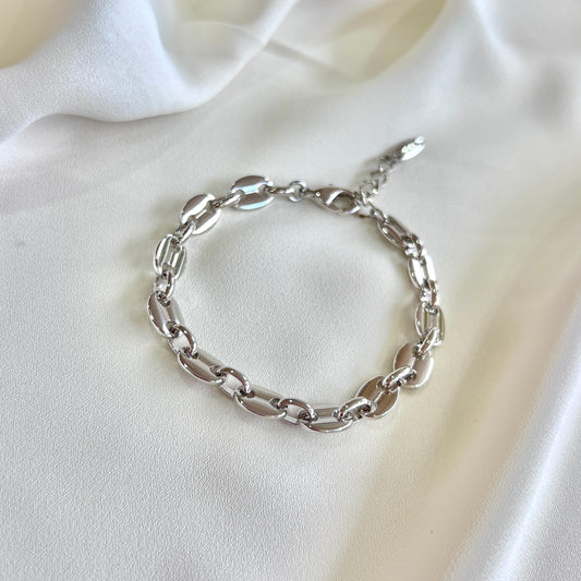 PULSERA BOTONES PLATEADA