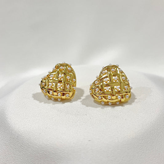 ARETES CORAZÓN REAL DORADO
