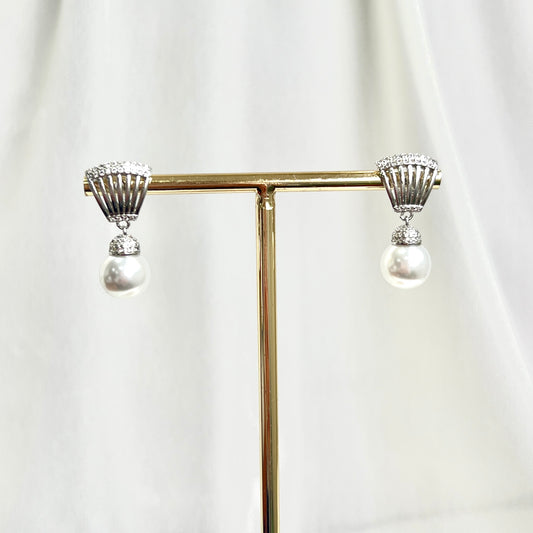 ARETES PERLA REAL PLATEADO