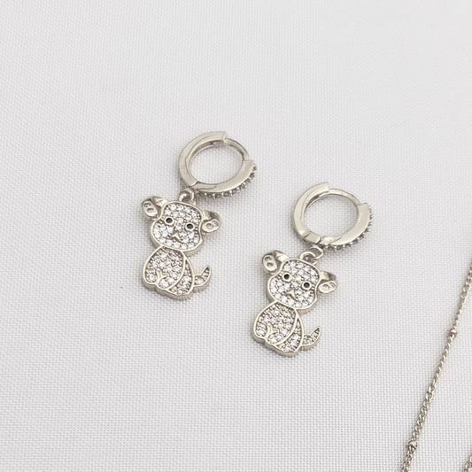 ARETES PERRITOS PLATEADOS